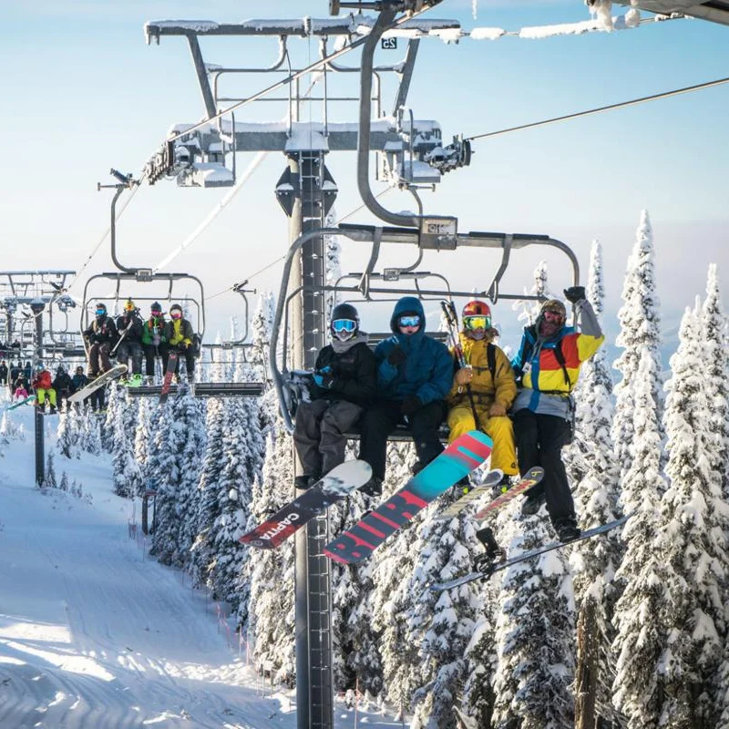 People Snowboarding in Whitefish Montana