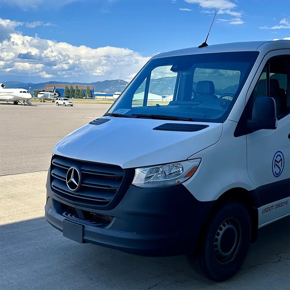 Mountain Shuttle Bus At Glacier International Airport