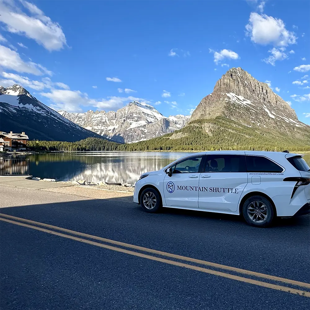 Mountain Shuttle At Many Glacier Entrance